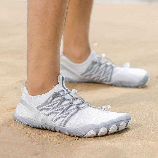 Clemara | Unisex Barefoot Sneakers with Rubber Sole – Lightweight Elastic Toggle Lace Shoes