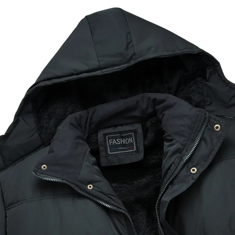 Marlon | Men's Black Winter Jacket with Hood – Padded & Fleece Lined for Maximum Warmth