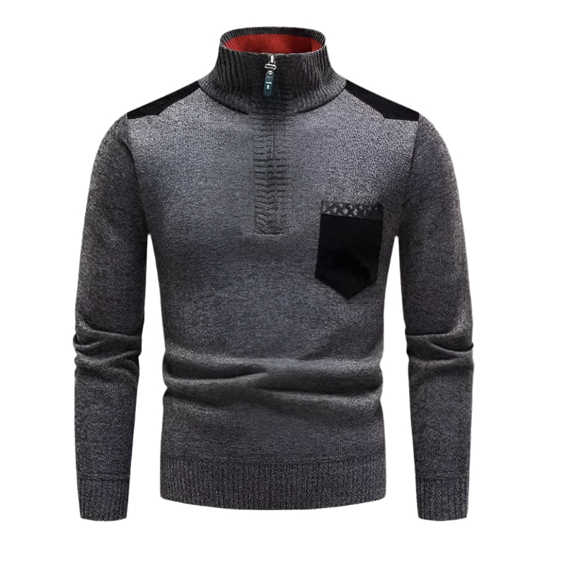 The Garrick Patchwork Half-Zip Jumper for Men