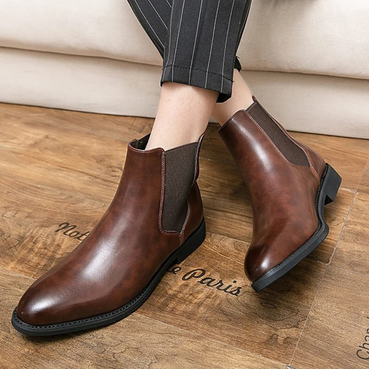 The Cobblestone Men’s Classic Ankle Slip On Leather Boots