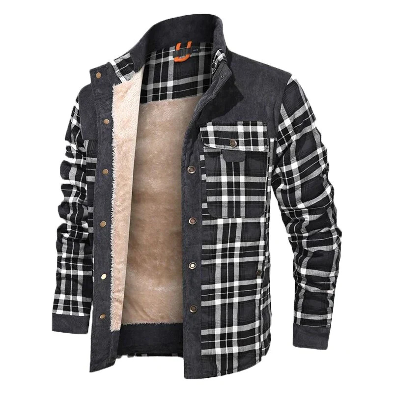Gideon | Men’s Plaid Shirt Jacket with Warm Fleece Lining