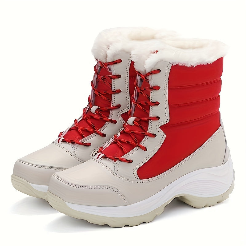 Patty | Women’s Winter Boots | Lace-Up Round Toe with Warm Fleece Lining & Platform Sole
