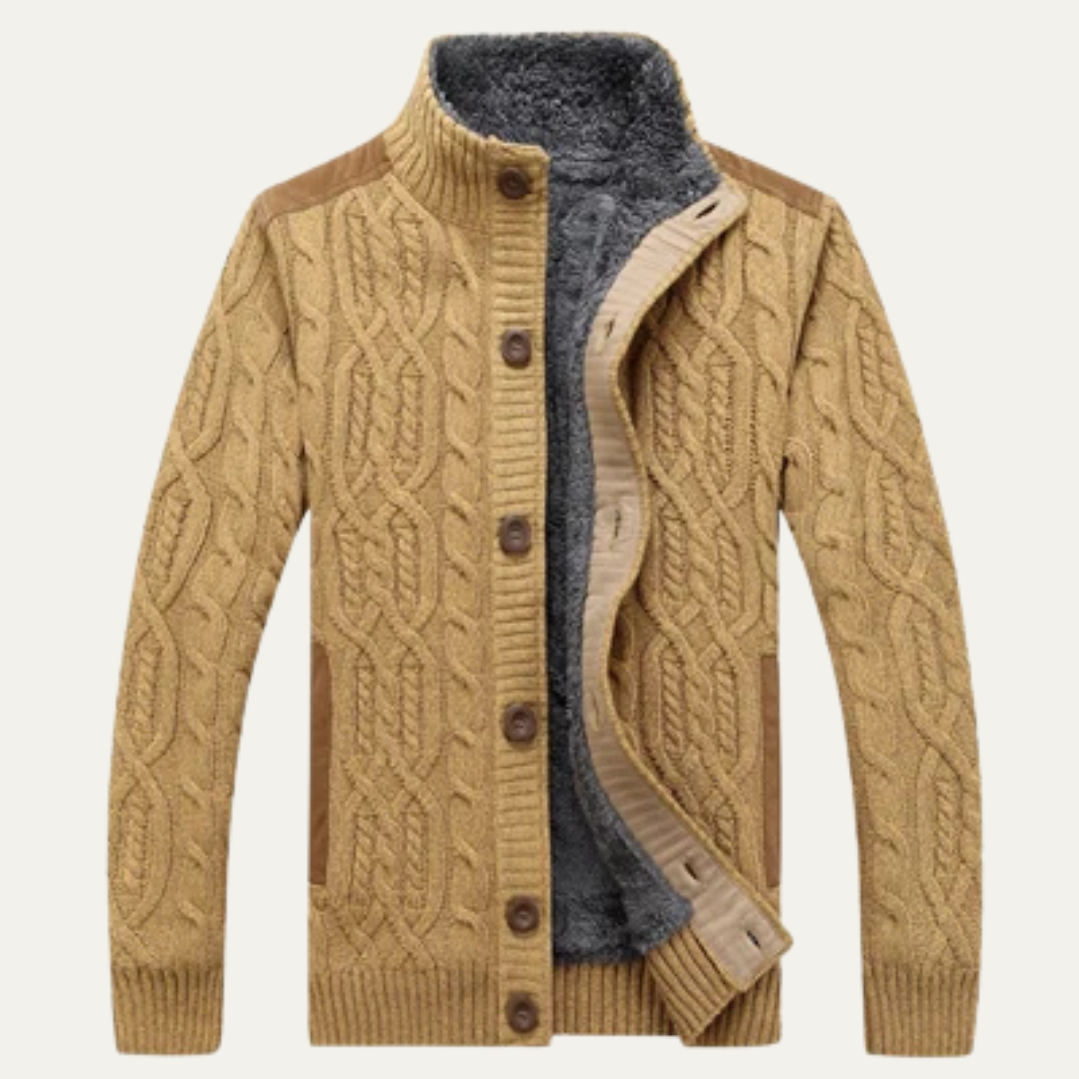 The Cernobbio Men&#39;s Thick Knitted Warm Fleece Winter Cardigan