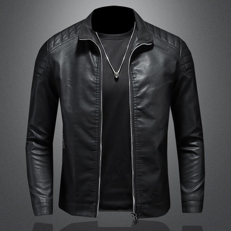 Martin | Men’s Leather Look Jacket with Zip Closure, Regular Fit & Stylish Design