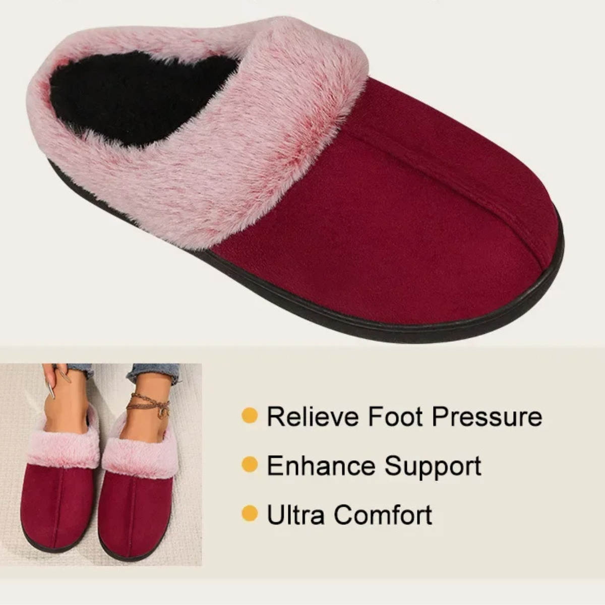 Yara-Lis | Women's Orthopaedic Slippers with Plush Lining & Breathable Sole