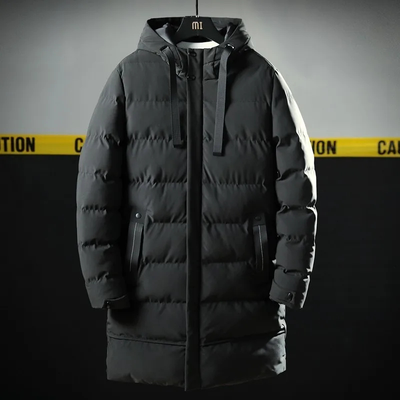 Bastian | Men's Long Puffer Winter Coat with Hood and Water-Repellent Zipper Pockets