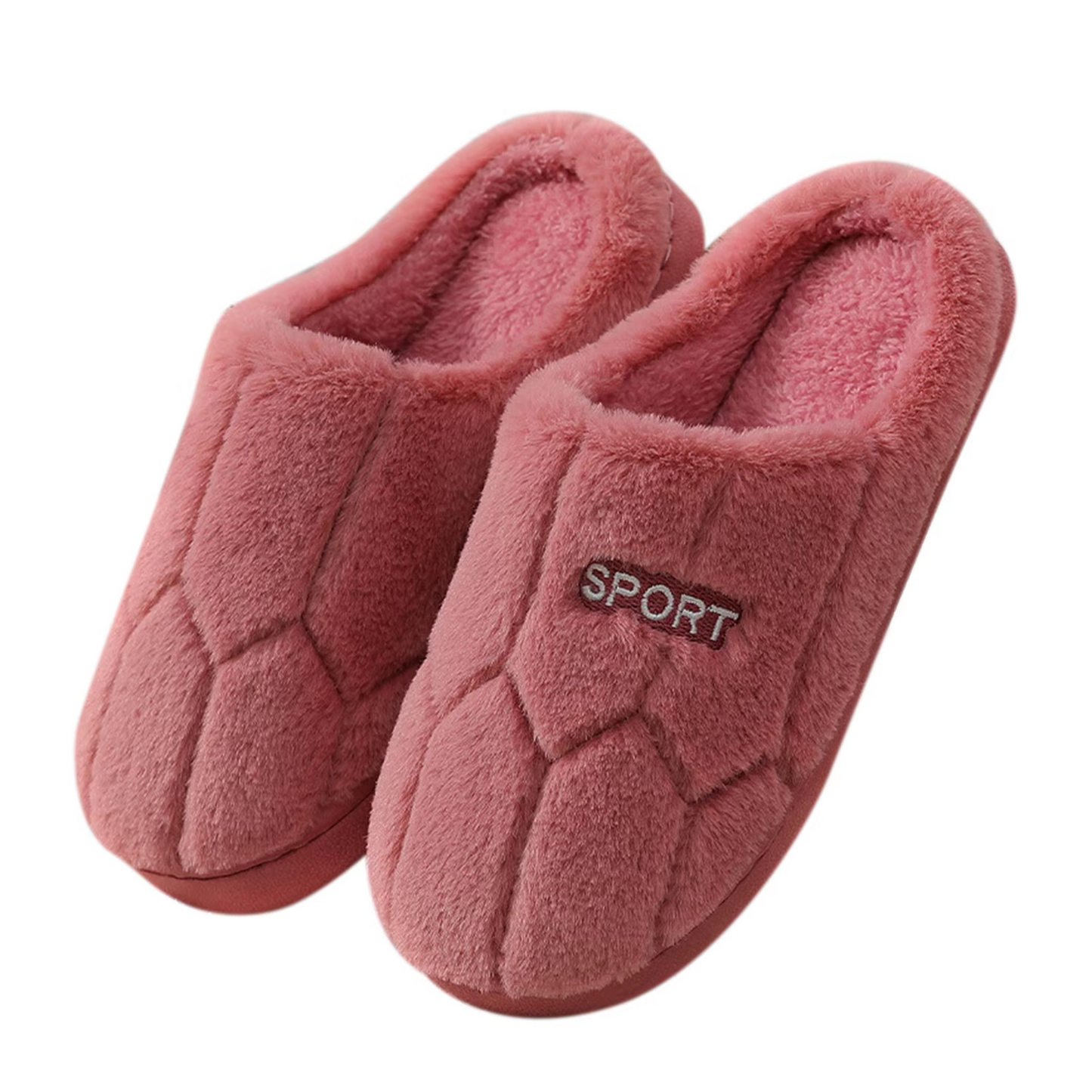 Violaine | Women's Winter Slippers with Sporty Embroidery, Soft Plush Fabric & Flexible Sole