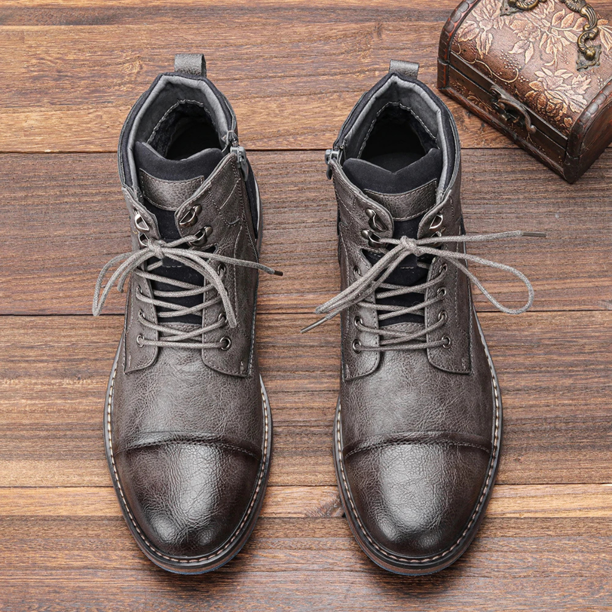 The Whitstable Men’s Casual Lace Up Leather Ankle Boots