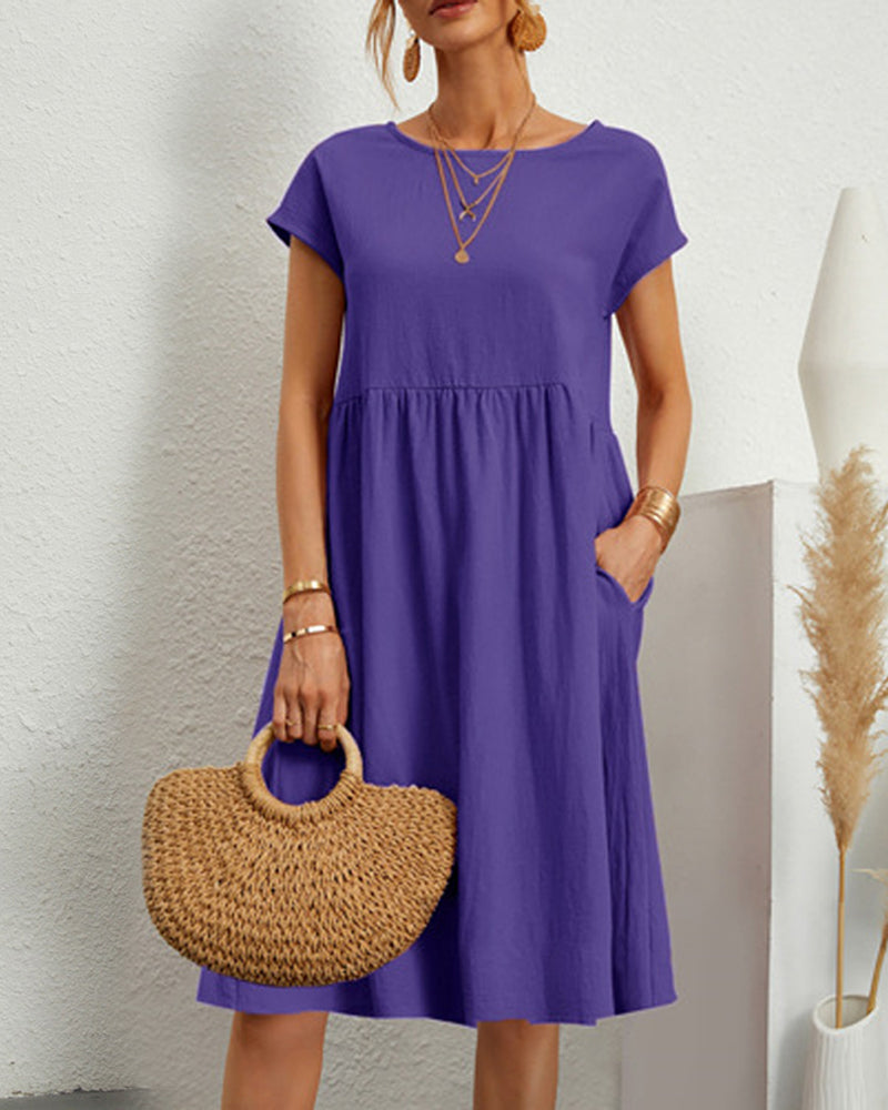 Urienne | Loose-Fit Pocketed Midi Dress – Breezy Comfort for Summer