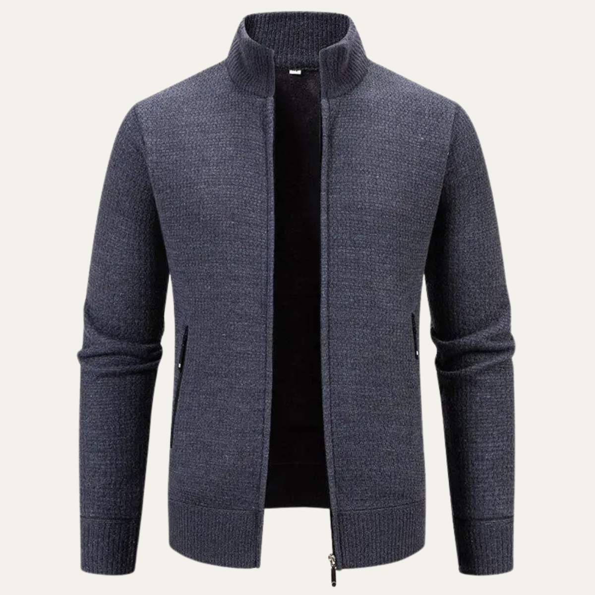 The Montefalco Men’s Casual Knitted Stand Collar Zip Cardigan