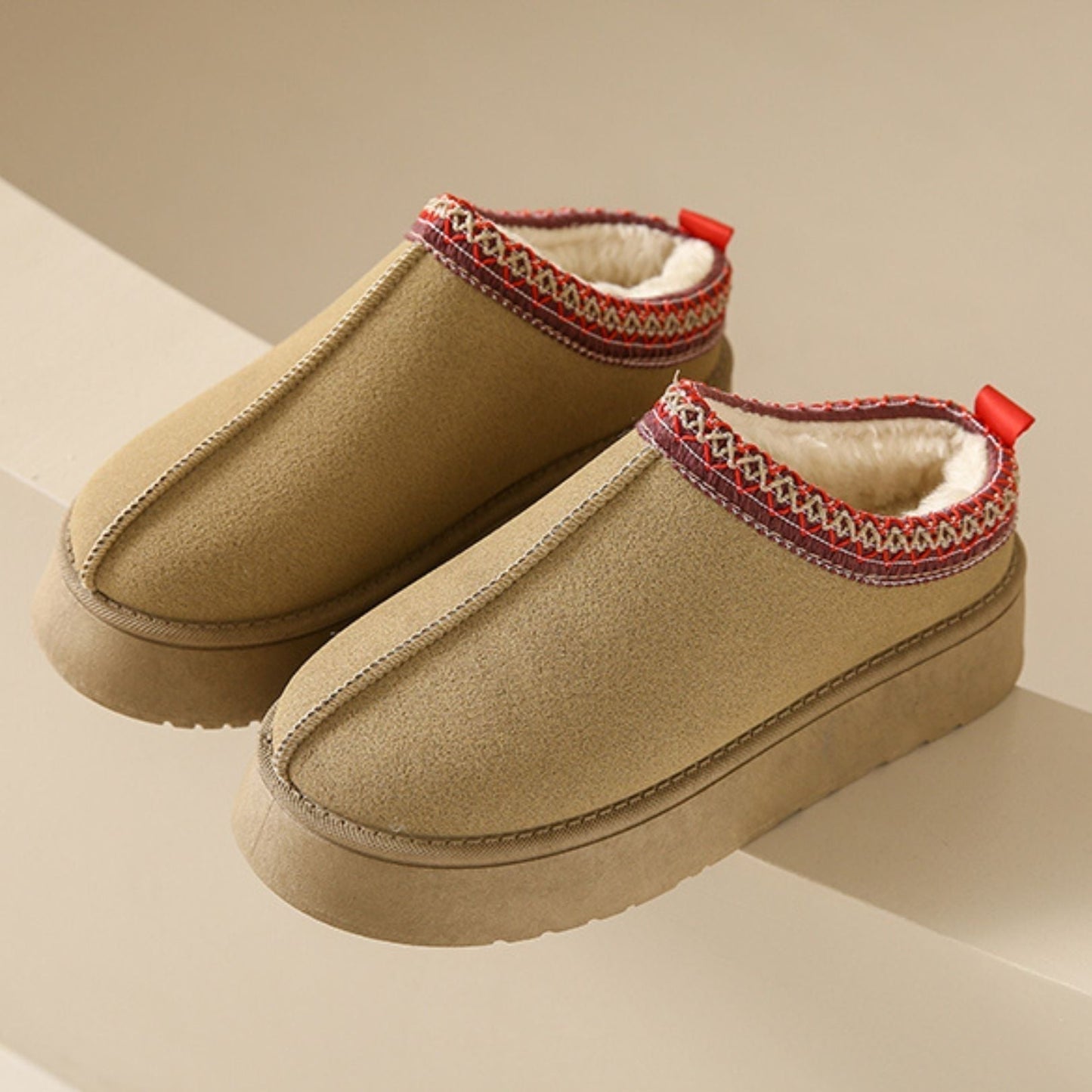 Elara | Women's Platform Slippers with Plush Fleece Lining for Warmth and Comfort