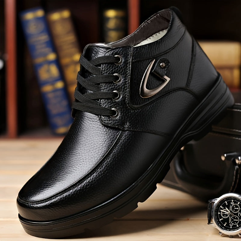 Arvion | Men’s Winter Business Boots with Warm Padded Lining & High-Top Lace-Up Design