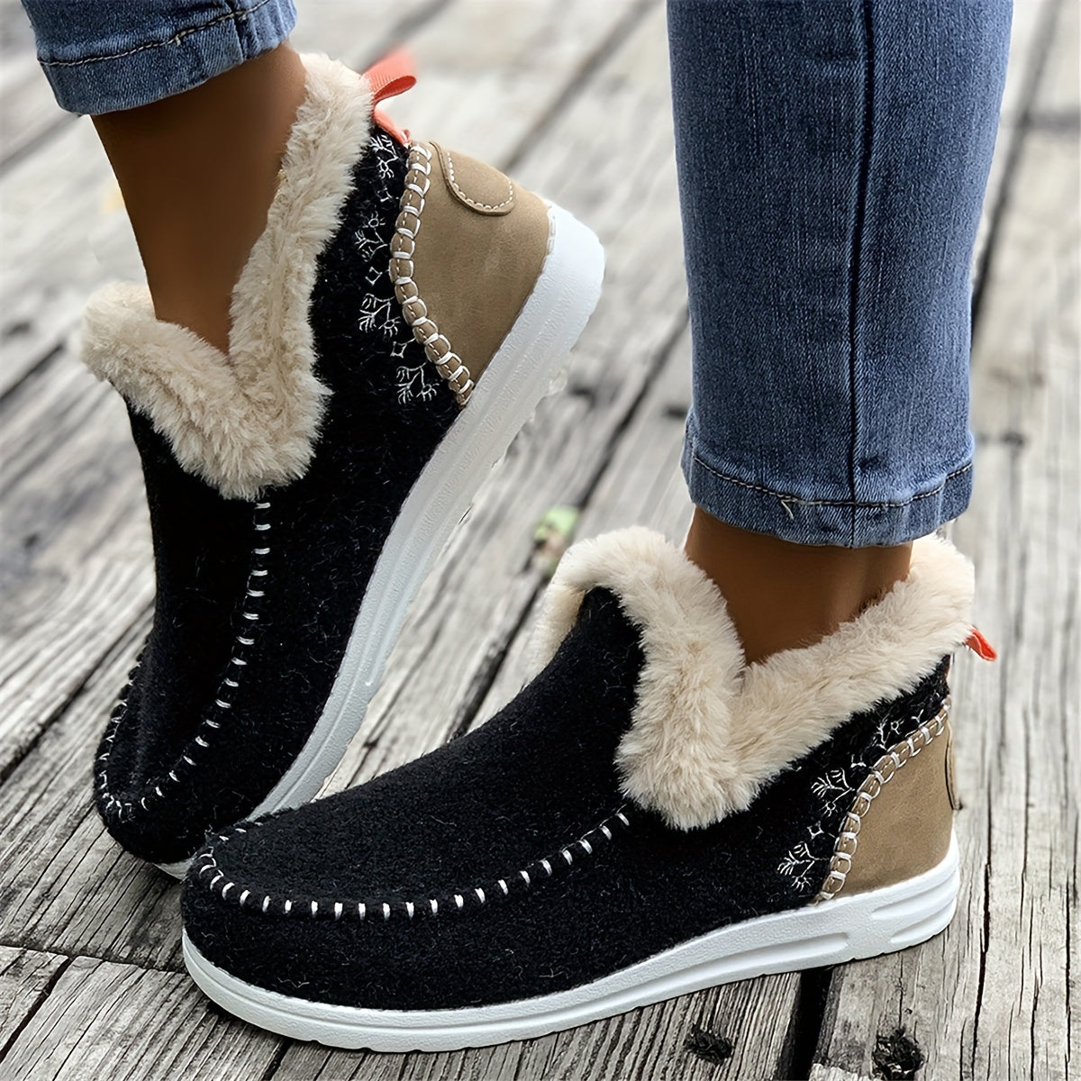 Lorinda | Warm Plush Lined Slip-On Winter Shoes for Women