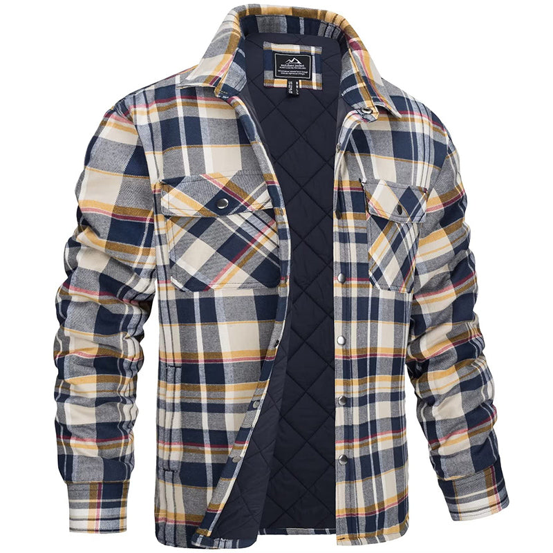 Claust | Men's Quilted Checkered Flannel Jacket with Chest Pockets