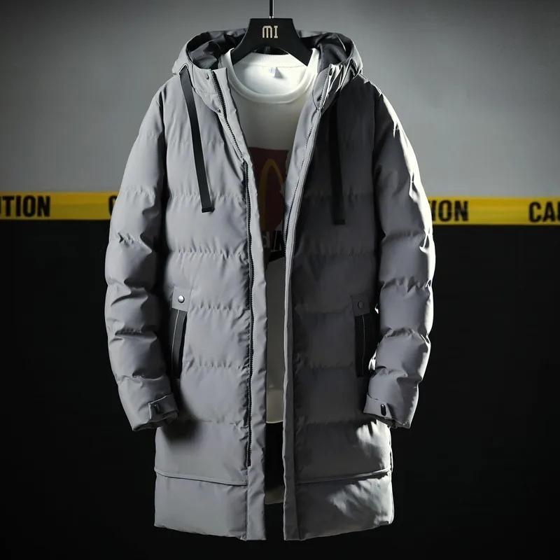 Bastian | Men's Long Puffer Winter Coat with Hood and Water-Repellent Zipper Pockets