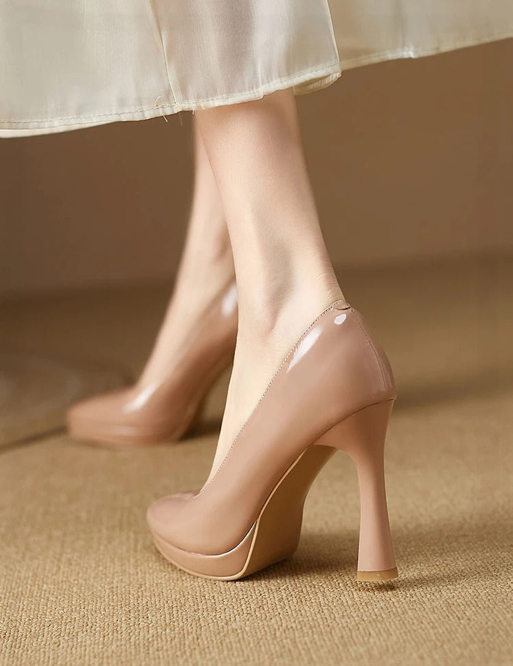 Lazora | Women’s Elegant Solid Colour Pointed Toe High Heel Pumps