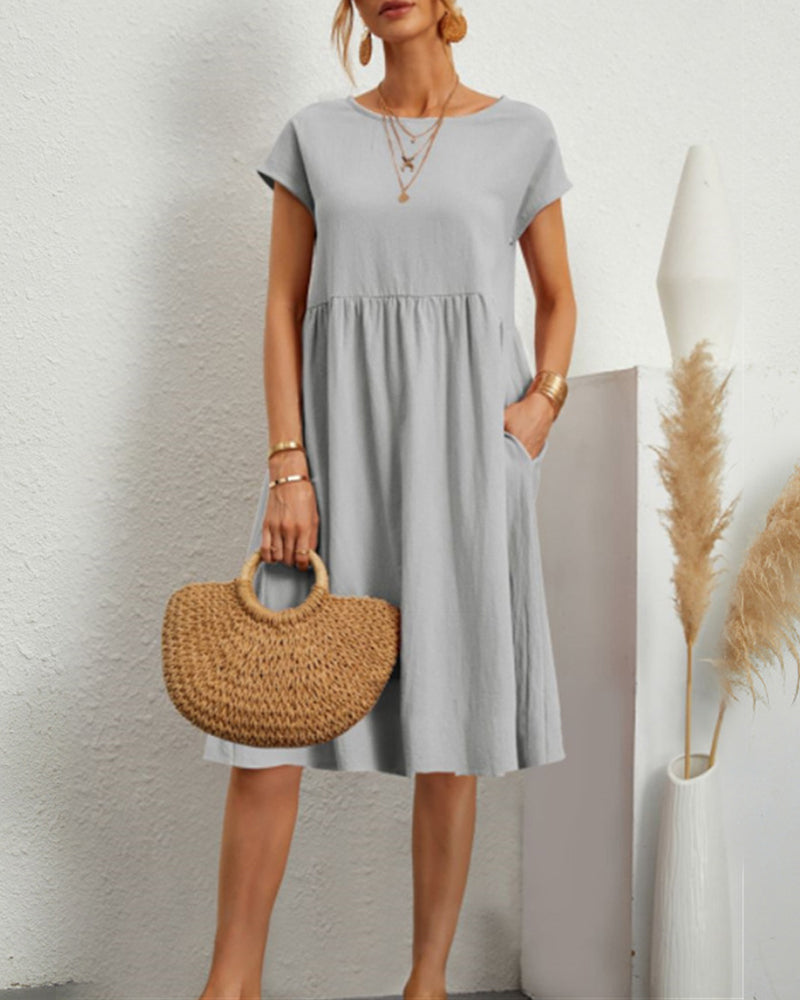 Urienne | Loose-Fit Pocketed Midi Dress – Breezy Comfort for Summer