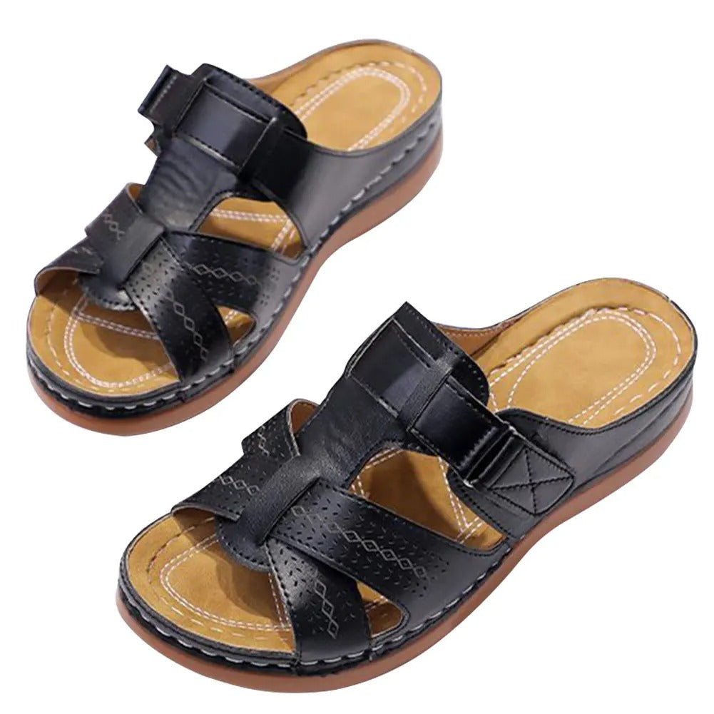 Esme | Women's Slip-On Platform Summer Sandals with Adjustable Velcro Straps – Cushioned, Comfy & Stylish