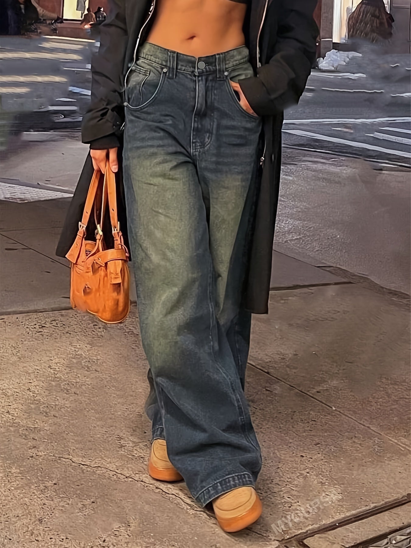 Ruby | Women’s Baggy Jeans Wide Leg with Light Wash Denim