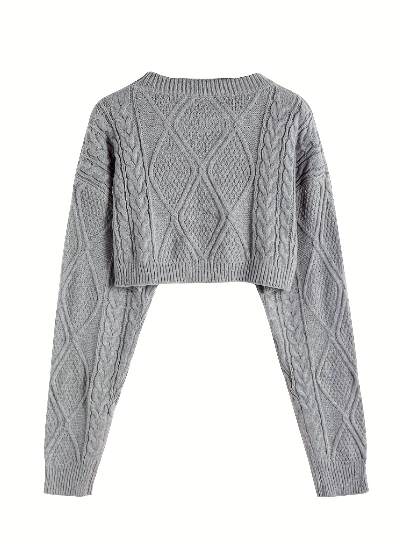 Emlora | Women's Stylish Cropped Knit Jumper – Modern & Trendy