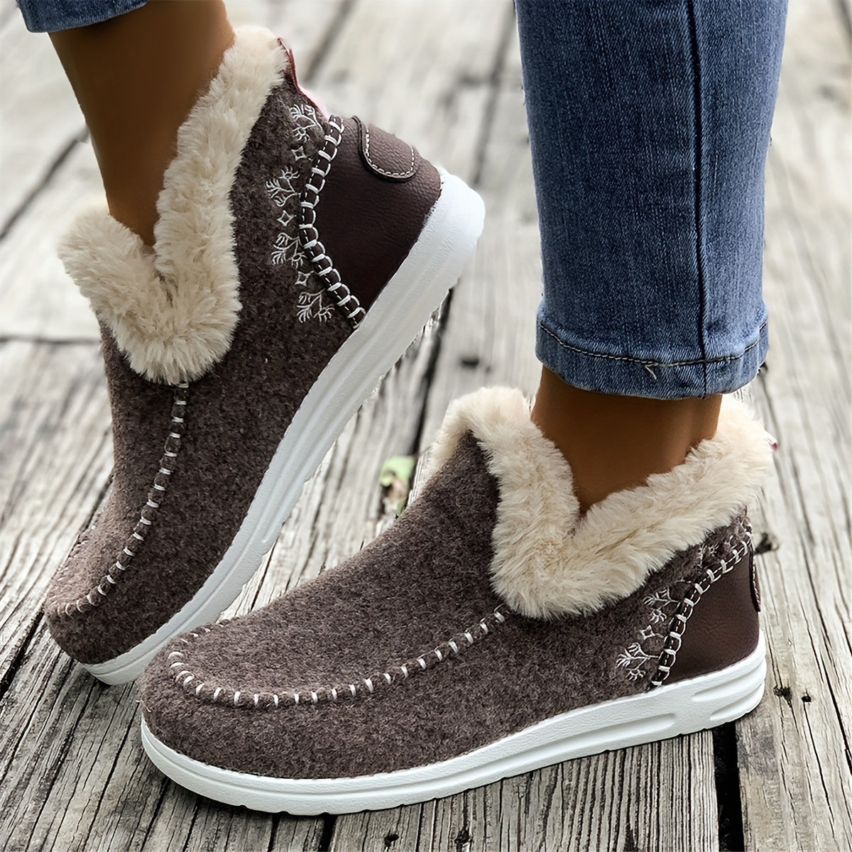 Lorinda | Warm Plush Lined Slip-On Winter Shoes for Women