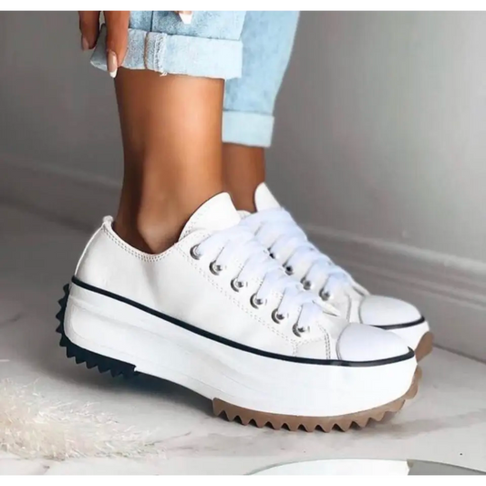 Olivia | Women's Lace-Up Chunky Platform Trainers – Classic Style with Elevated Comfort