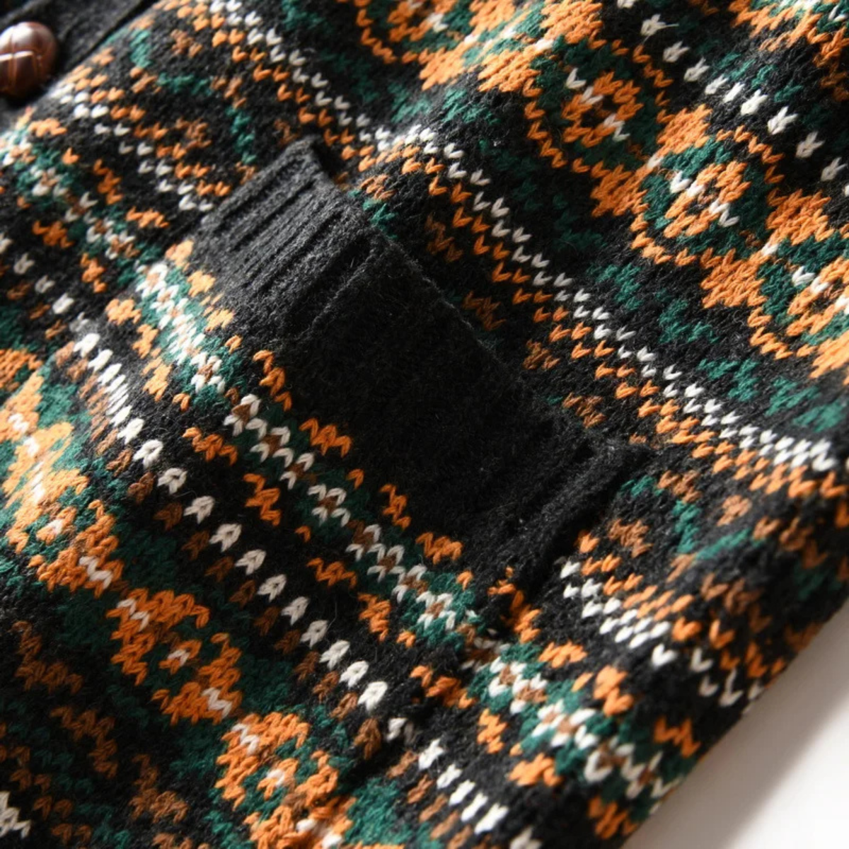 The Monopoli Men’s Nordic Retro Patterned Button Up Cardigan