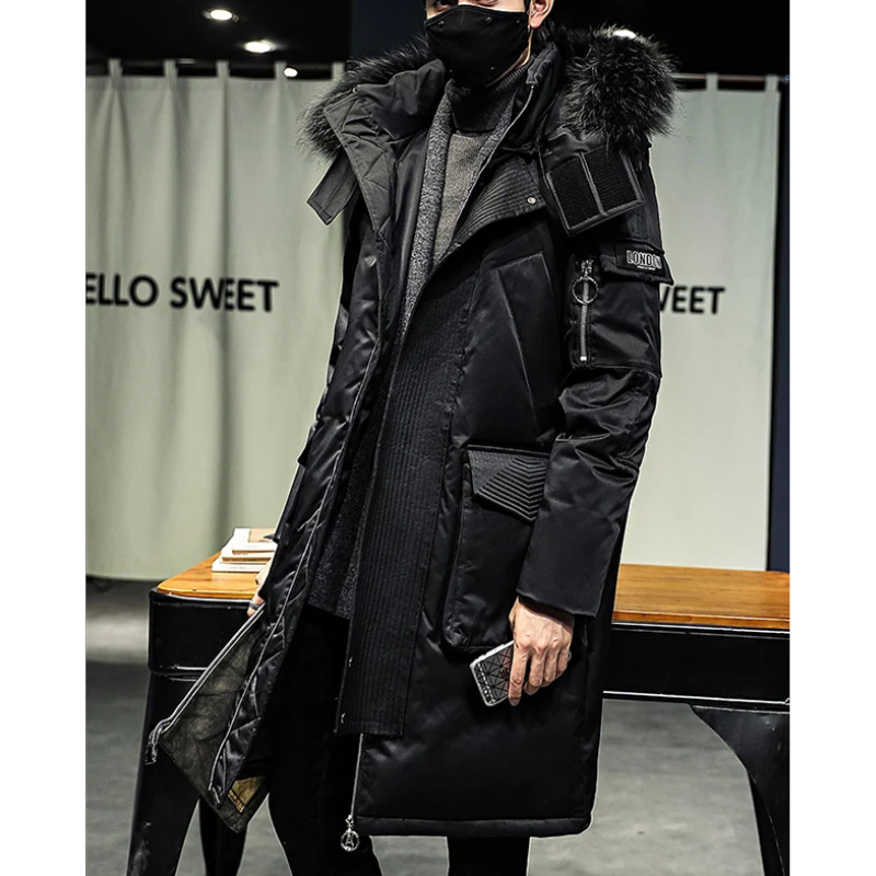 Clemens | Men's Winter Coat with Faux Fur Hood and Multiple Pockets