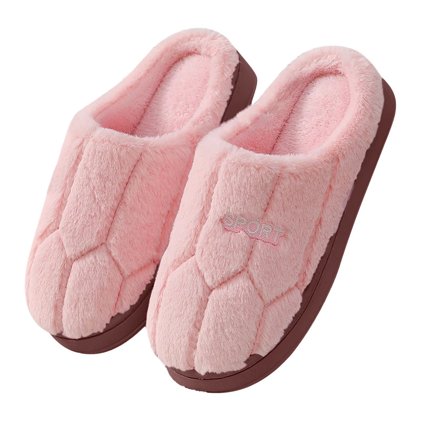 Violaine | Women's Winter Slippers with Sporty Embroidery, Soft Plush Fabric & Flexible Sole