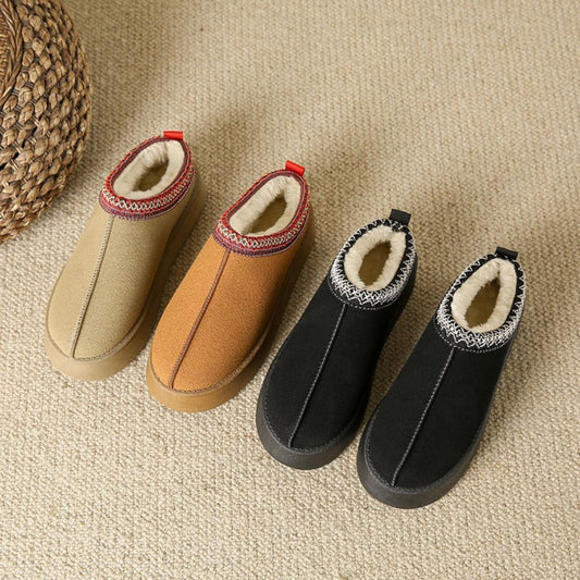 Elara | Women's Platform Slippers with Plush Fleece Lining for Warmth and Comfort