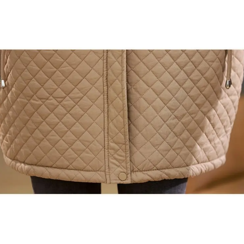 Dilara | Women's Winter Jacket with Hood, Fleece Lining, and Diamond Quilting