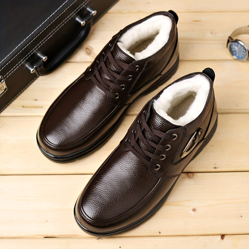 Arvion | Men’s Winter Business Boots with Warm Padded Lining & High-Top Lace-Up Design