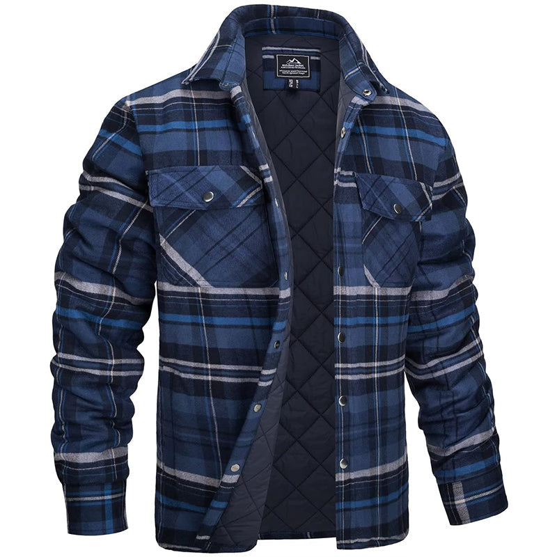 Claust | Men's Quilted Checkered Flannel Jacket with Chest Pockets