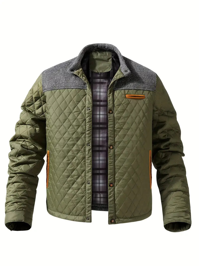 Volker | Men's Padded Casual Jacket with Stand Collar and Multi Pockets