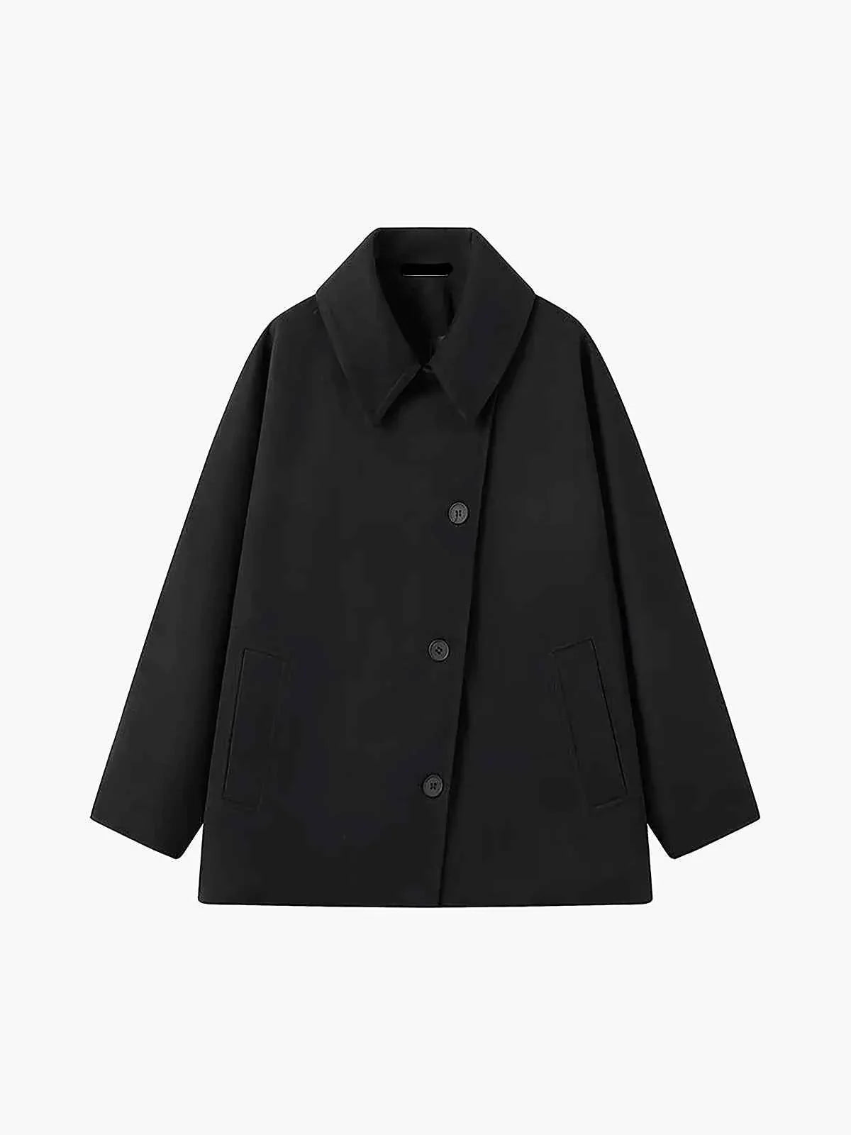 Clarabelle | Women’s Oversize Winter Coat with Asymmetric Button Lapel Collar