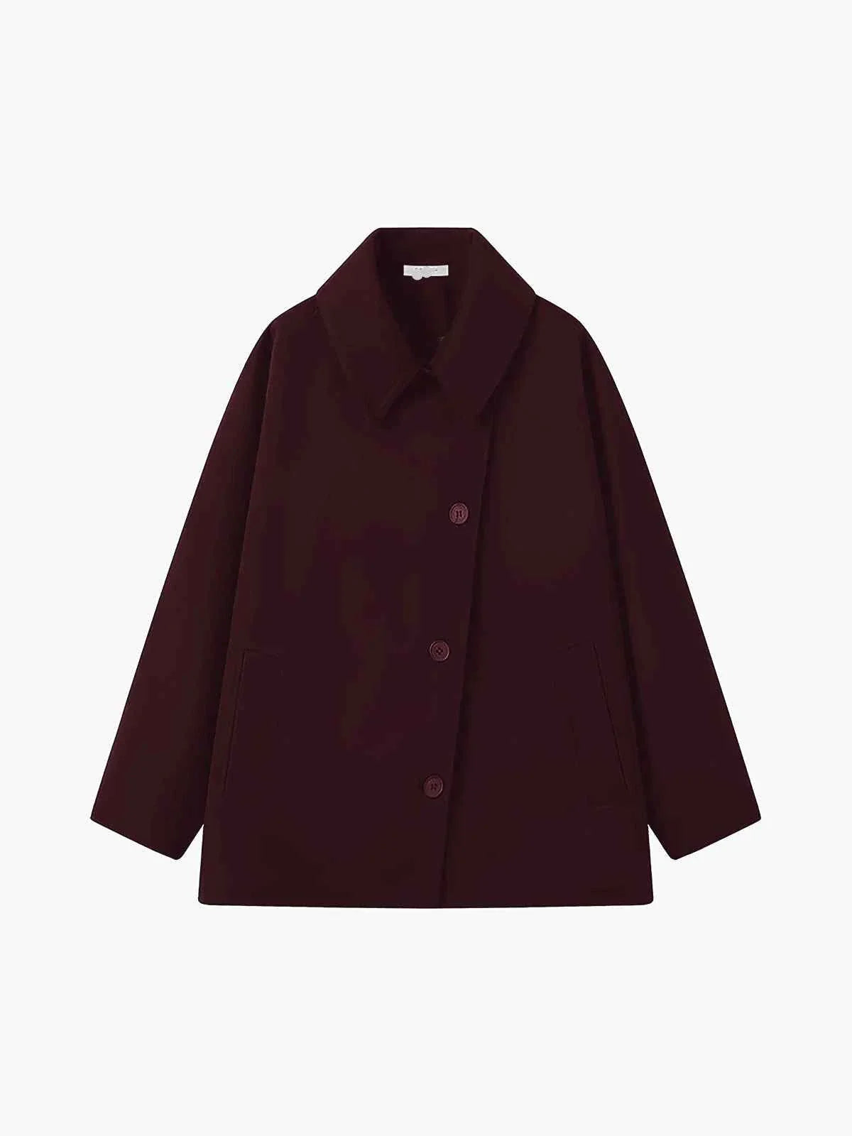 Clarabelle | Women’s Oversize Winter Coat with Asymmetric Button Lapel Collar