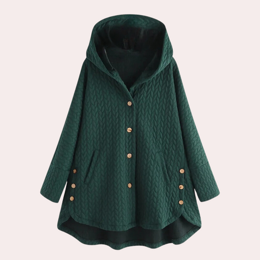 Bernadette | Women's Buttoned Hooded Loose Fit Winter Jacket