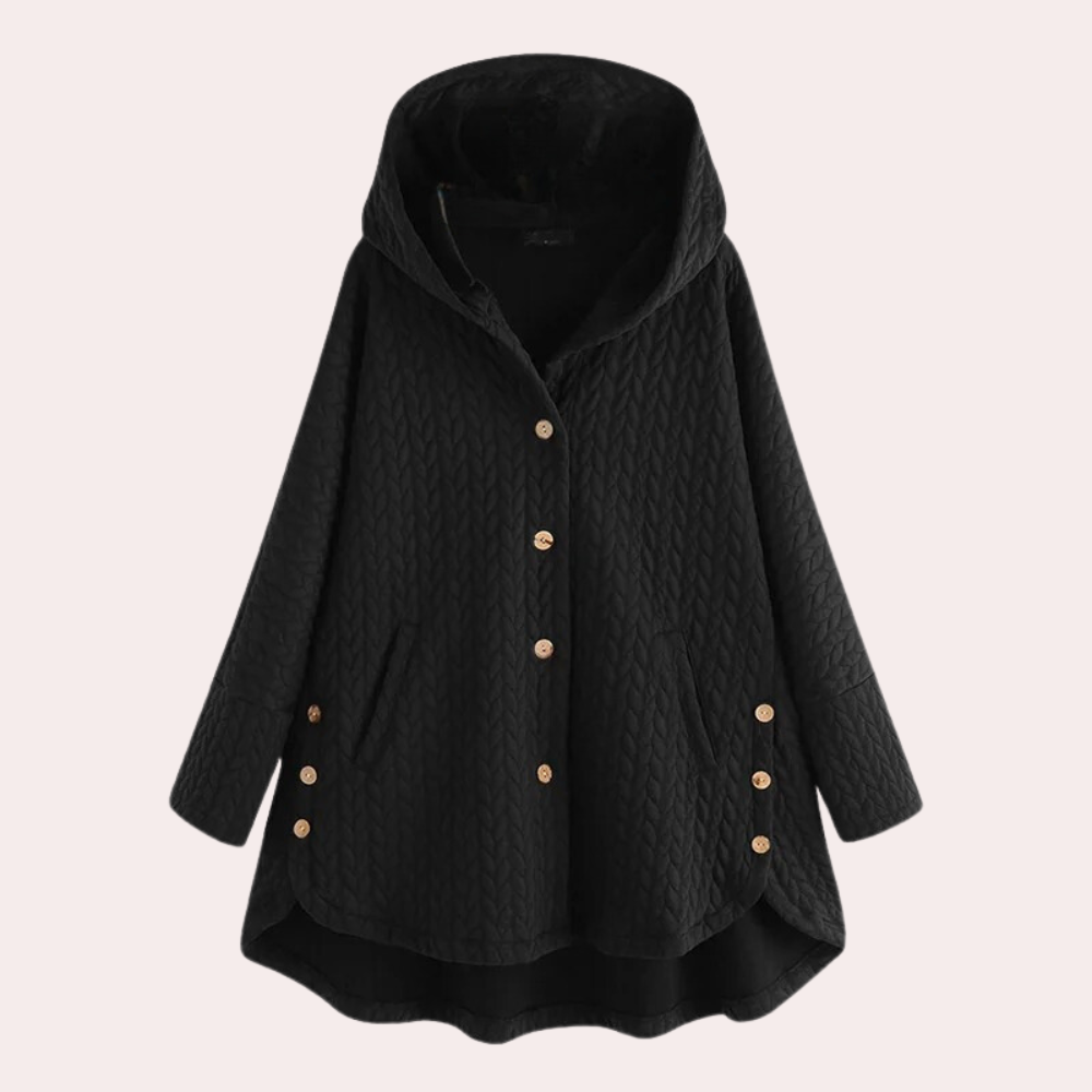 Bernadette | Women's Buttoned Hooded Loose Fit Winter Jacket