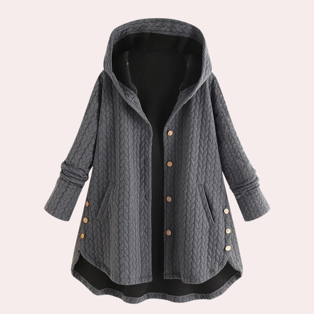 Bernadette | Women's Buttoned Hooded Loose Fit Winter Jacket