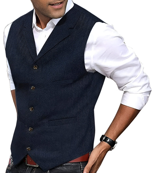 Reinhardt | Men's Vintage Waistcoat with Notched Collar & Button Front – Classic & Timeless