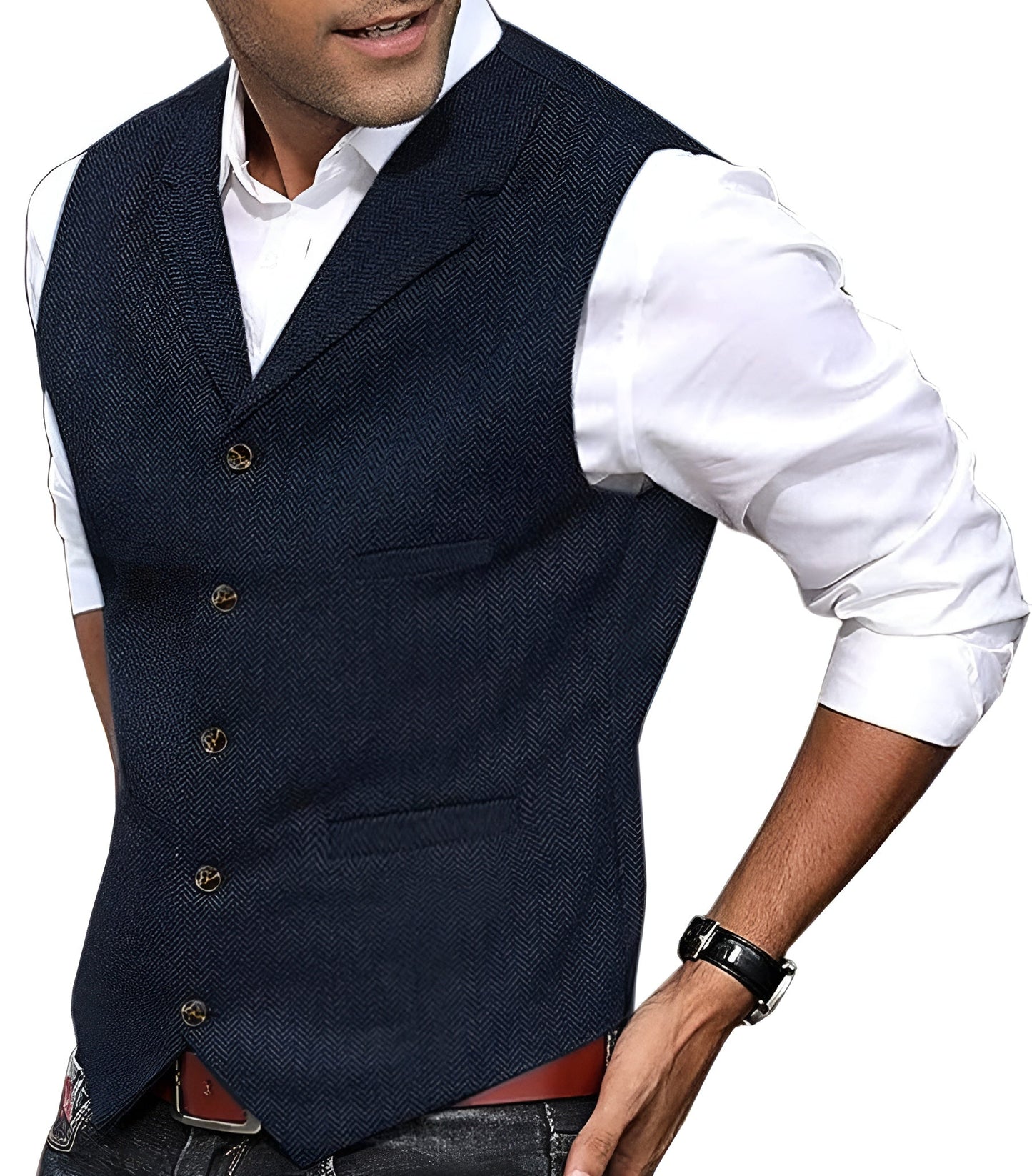Reinhardt | Men's Vintage Waistcoat with Notched Collar & Button Front – Classic & Timeless