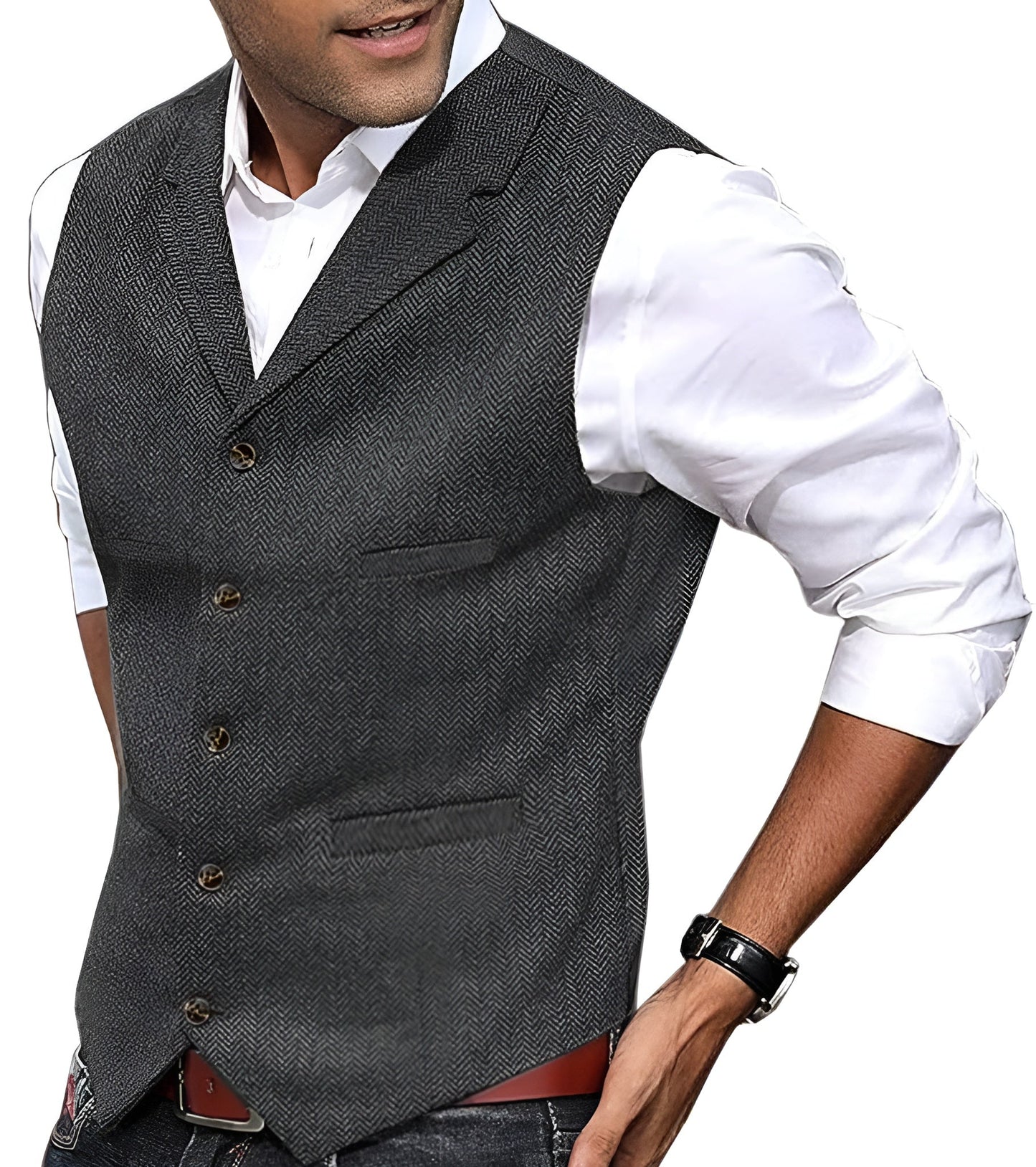 Reinhardt | Men's Vintage Waistcoat with Notched Collar & Button Front – Classic & Timeless