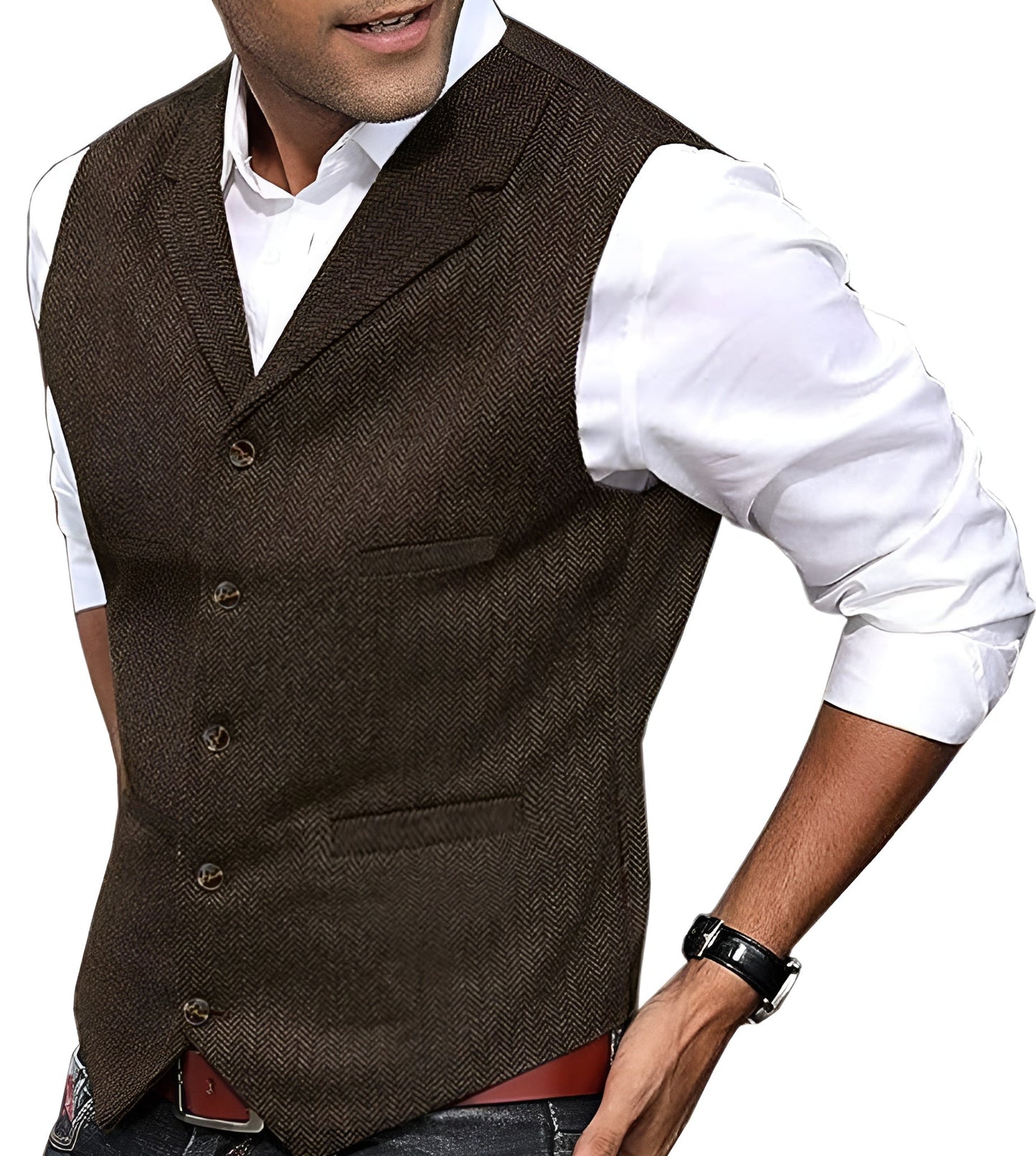 Reinhardt | Men's Vintage Waistcoat with Notched Collar & Button Front – Classic & Timeless