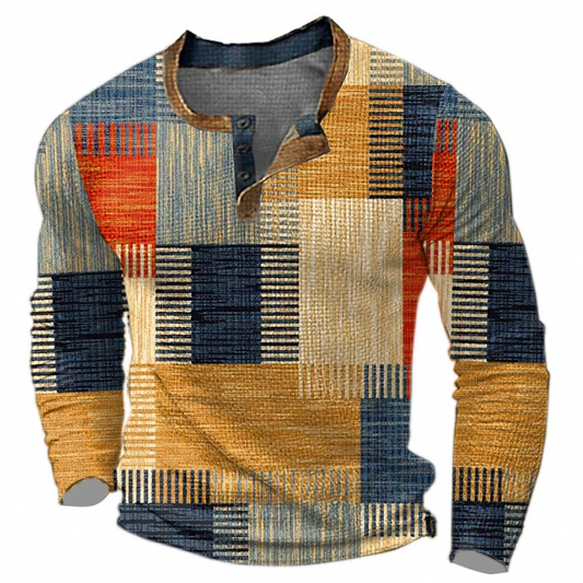 Marvin | Men’s Casual Colourblock Pullover with Buttoned Collar