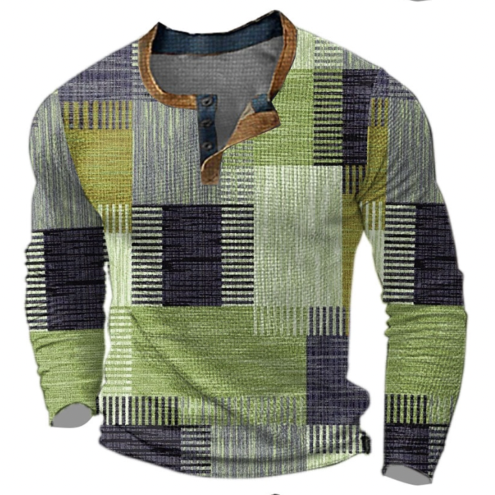 Marvin | Men’s Casual Colourblock Pullover with Buttoned Collar