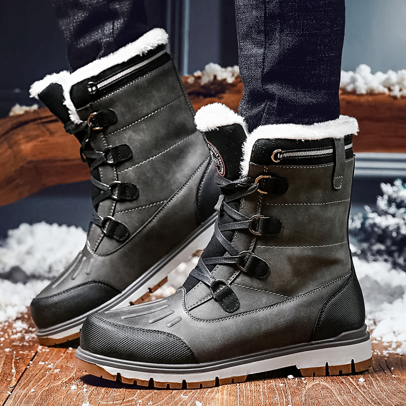 Drevan | Men’s Stylish Winter Boots | Mid-Height Lace-Up Shoes with Warm Lining