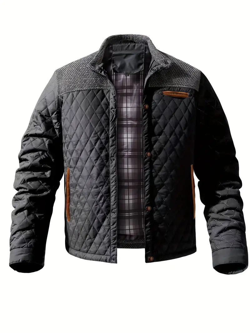 Volker | Men's Padded Casual Jacket with Stand Collar and Multi Pockets