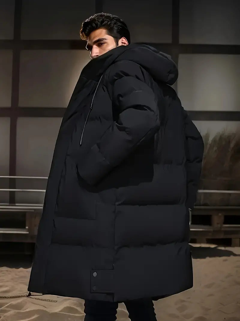 Emmerich | Men's Padded Long Winter Coat with Hood – Comfortable, Warm, and Stylish Outerwear for Cold Weather