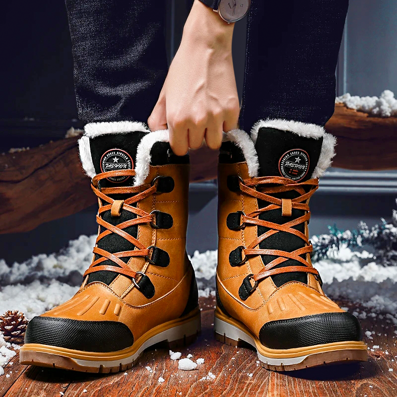 Drevan | Men’s Stylish Winter Boots | Mid-Height Lace-Up Shoes with Warm Lining