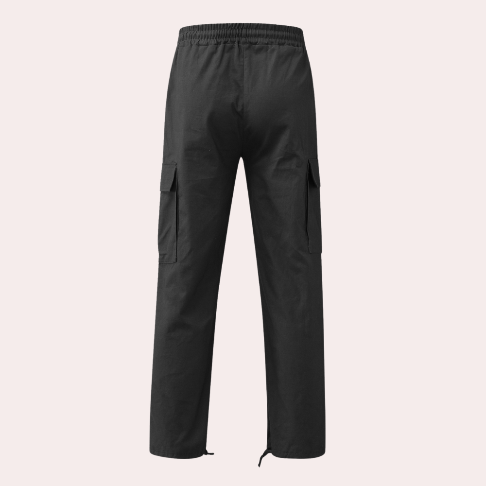 Aaron | Men’s Wide Fit Cargo Trousers with Drawstring Hem and Pockets